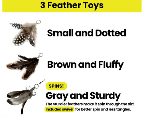 Feather Toy Attachment- 3 Pack