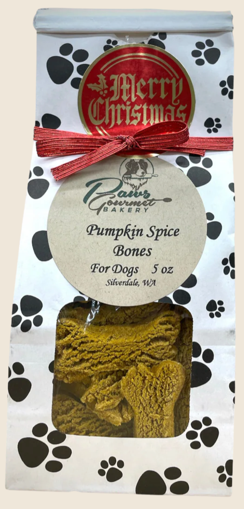 Paws Gourmet Bakery Pumpkin Spice Bones for Dogs 5 oz