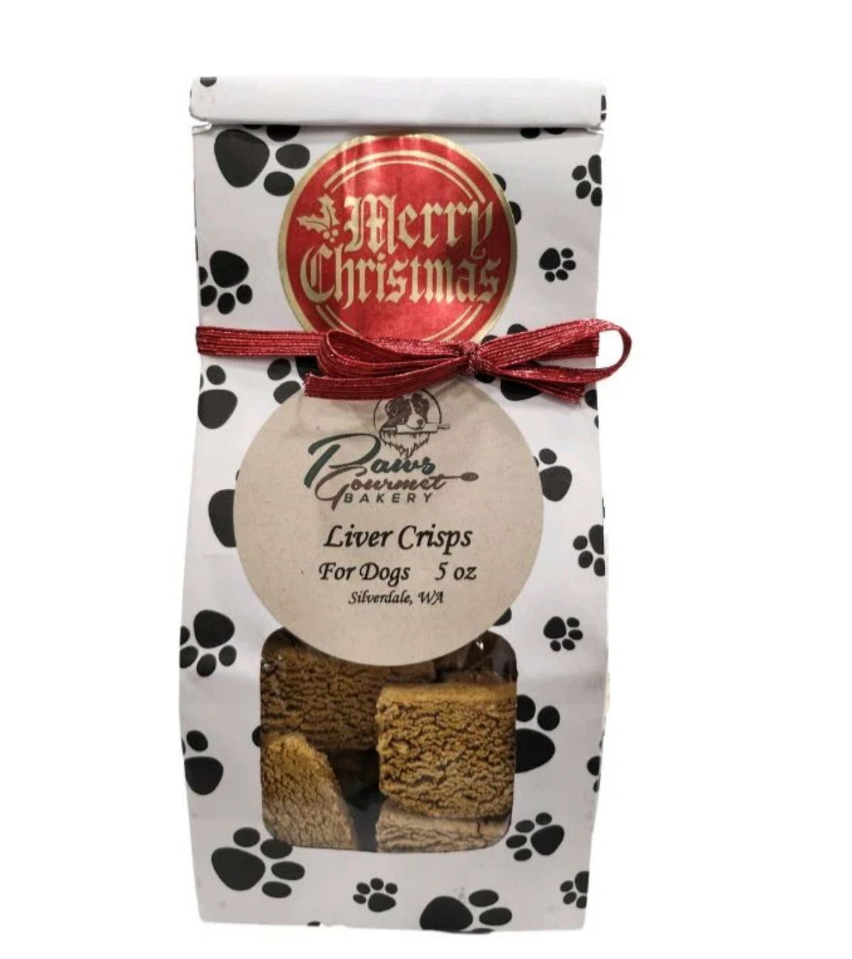 Paws Gourmet Bakery Holiday Christmas Seasonal Decorated Liver Crisps for Dogs