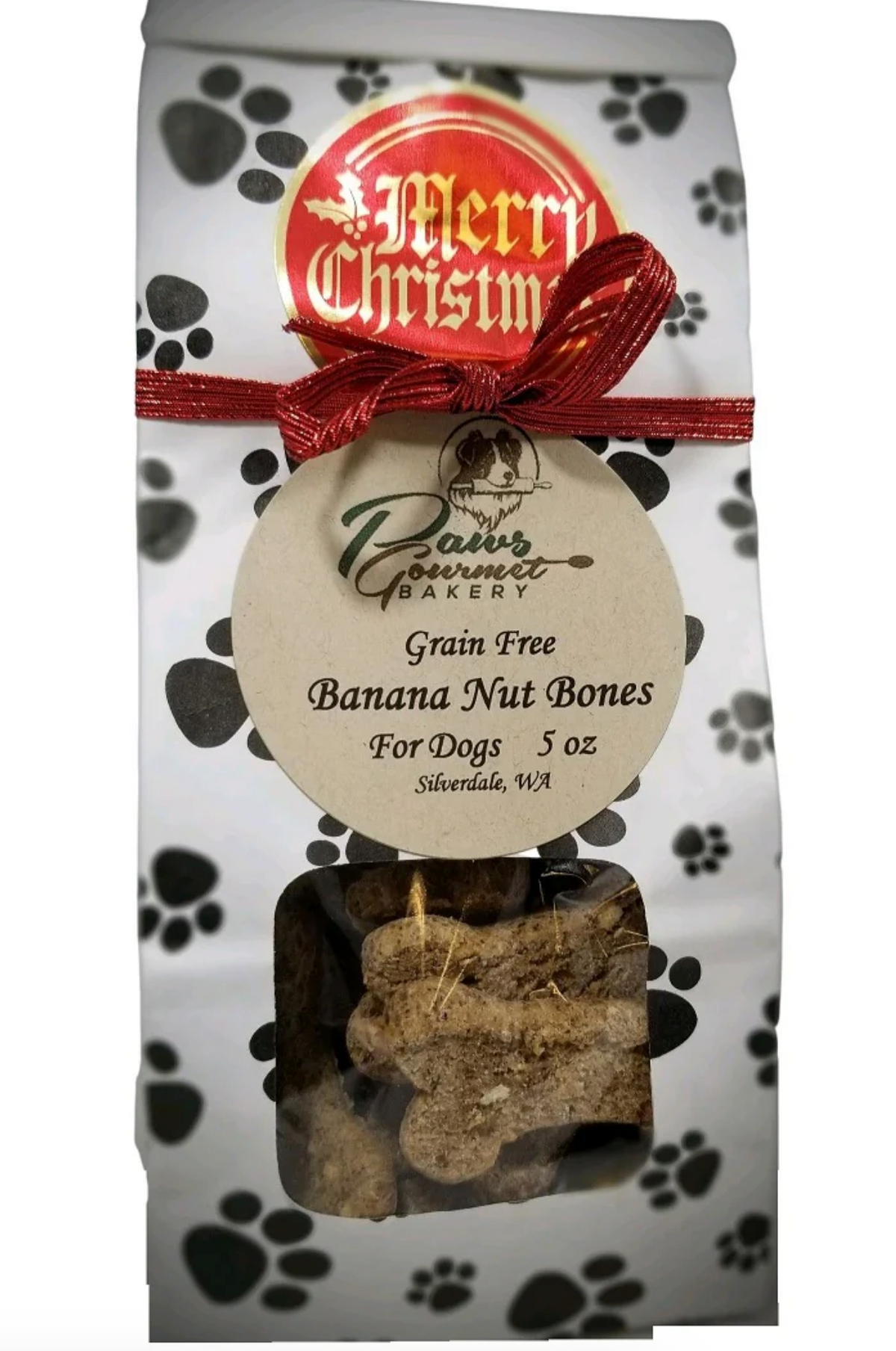 Paws Gourmet Bakery Grain Free Banana Nut Bones for Dogs 5 oz