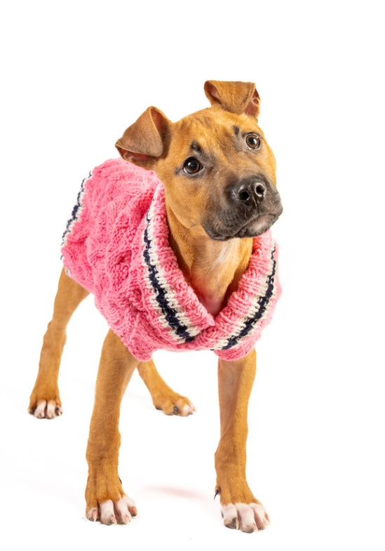 Cable Knit Preppy Pink Cable