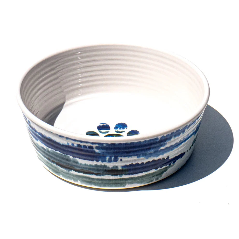 Tie Dye Paw Print Bowl