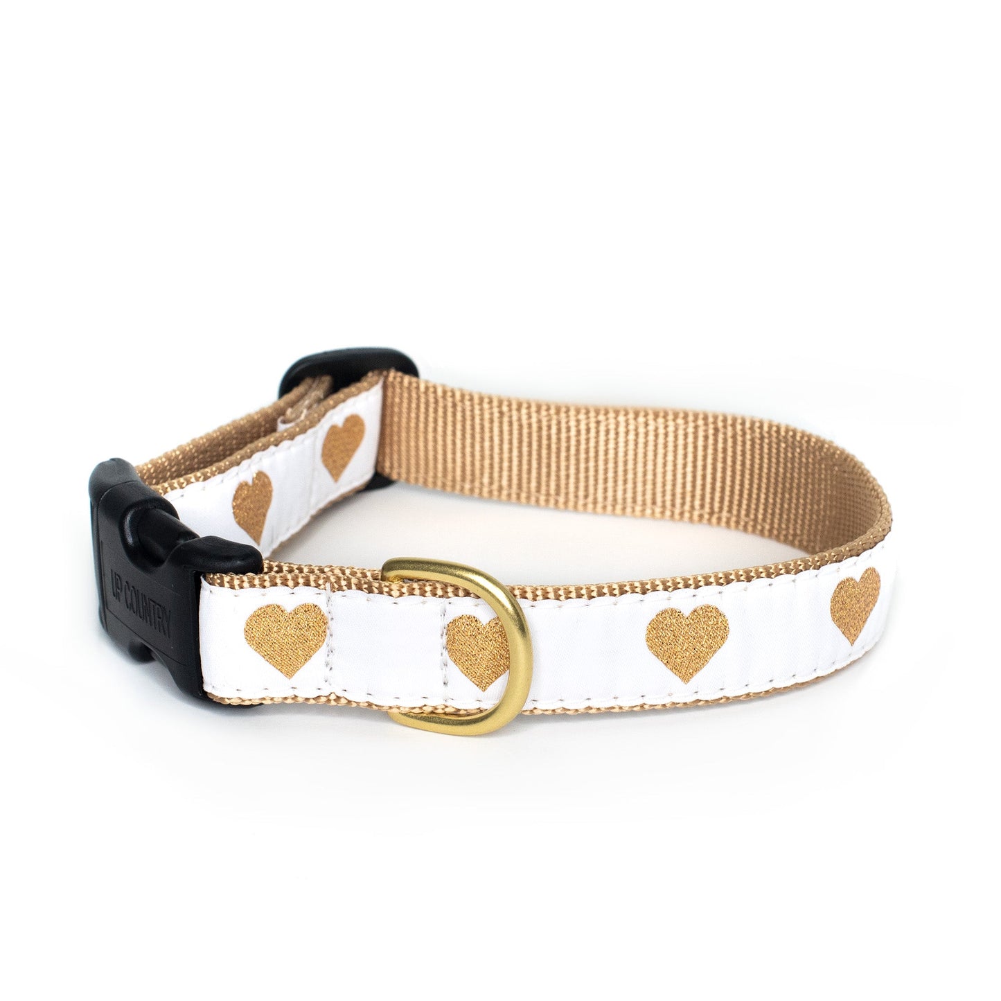 White Heart of Gold Dog Collar