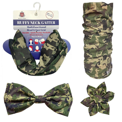 Camo Dogs Green Bow Tie