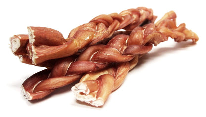 12" Thick Braided Bully Sticks - Odor Free (Bulk)- Pack of 25