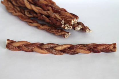 12" Standard Braided Bully Sticks - Odor Free (Bulk) - Pack of 25