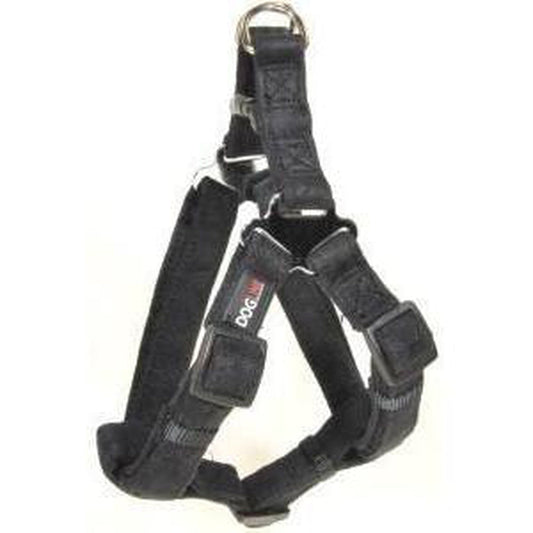 Black Dogline Biothane harness with metal D-ring and plastic buckles