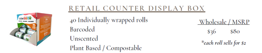 Bulk Poop Bags- Counter Display Box- Compostable