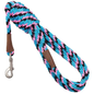 Mendota Pet Long Snap Leash in blue pink and black