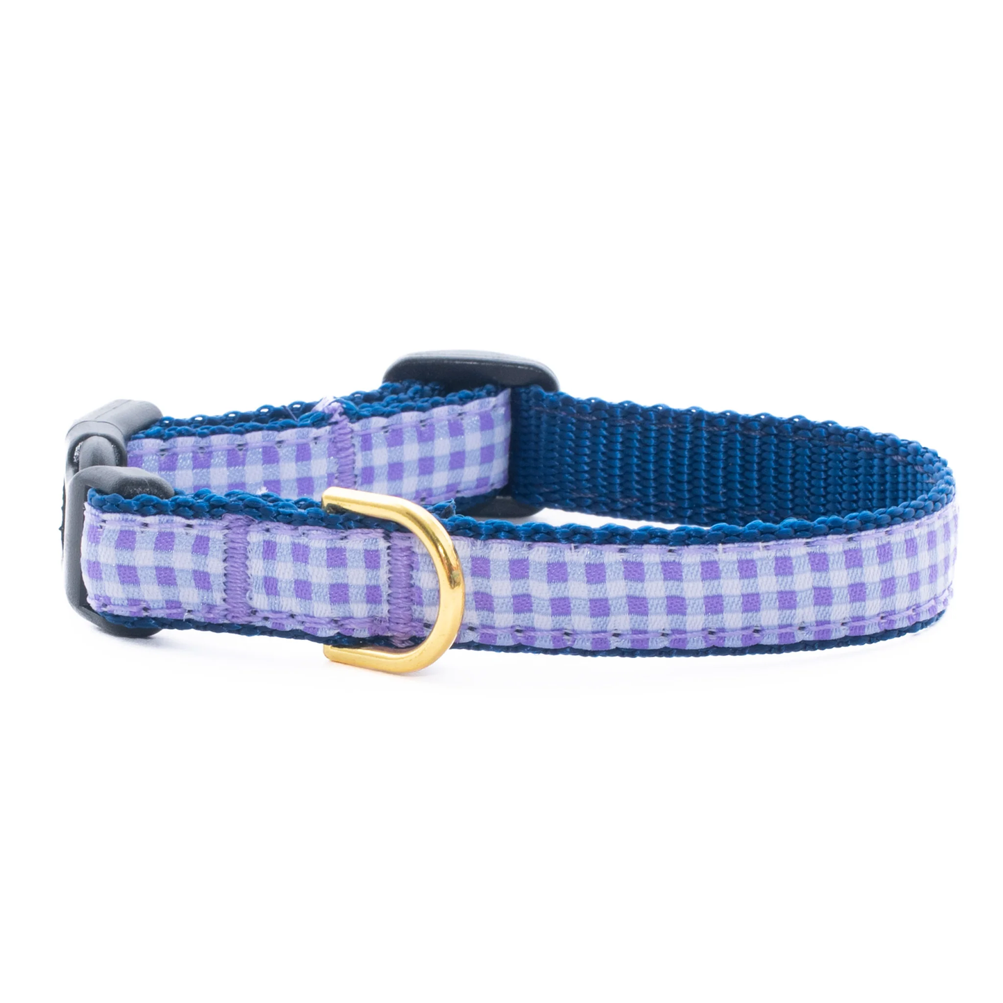 Purple Gingham Small Breed Dog Collar