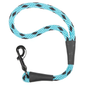 Mendota Pet Snap Traffic Leash handle in blue and black, with a black snap hook