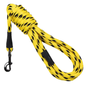 Yellow and black tow rope with a metal hook