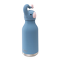 Asobu Bestie Animal Bottle 16oz, blue elephant design with pink ears and trunk tip, stainless steel base