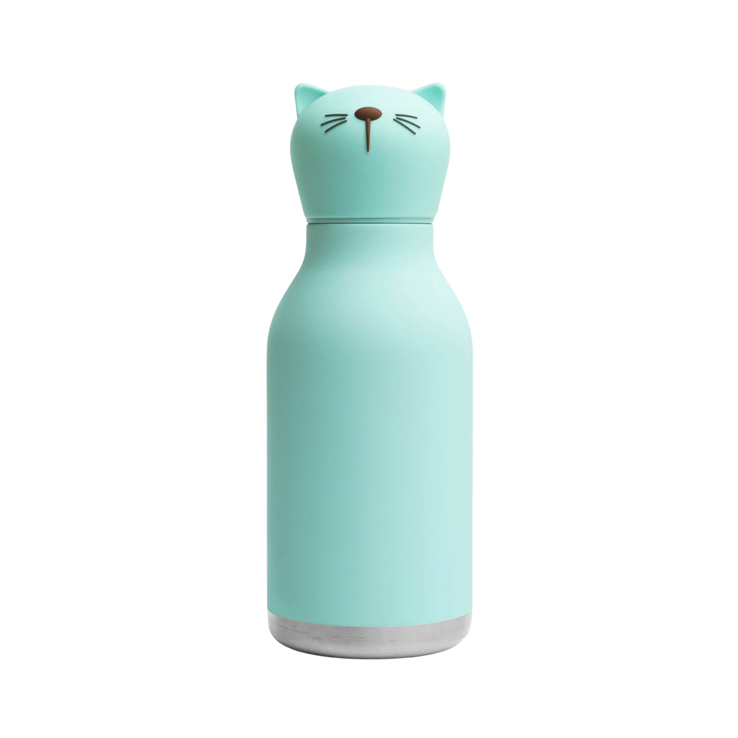 Asobu Bestie Animal Bottle, 16oz, in light teal with a cat-shaped lid