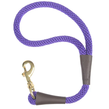 Purple Mendota Pet Snap Traffic Leash with a brass snap hook