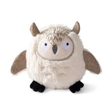 Fringe Studio WHOOOO'S THERE? 3D EARTH FRIENDLY DOG TOY, an owl-shaped plush toy