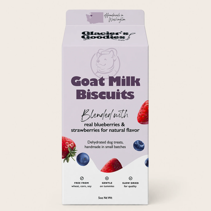 Goat Milk Dog Biscuits — Blueberry & Strawberry- 5oz