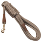 Mendota Pet Long Snap Leash 15 feet in tan with brass hardware
