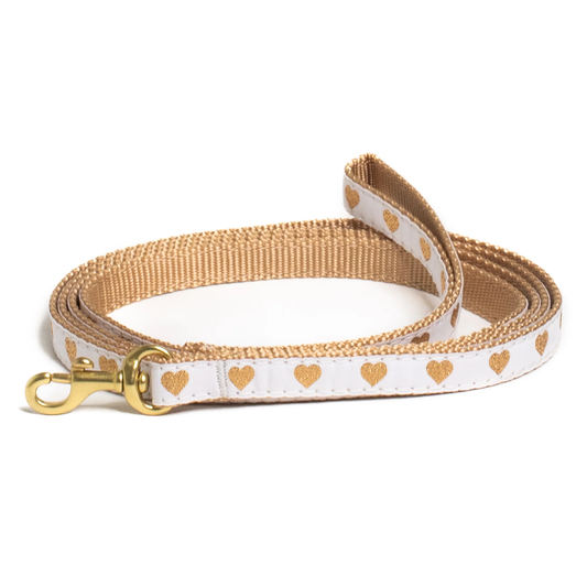 White Heart of Gold Small Breed Dog Lead