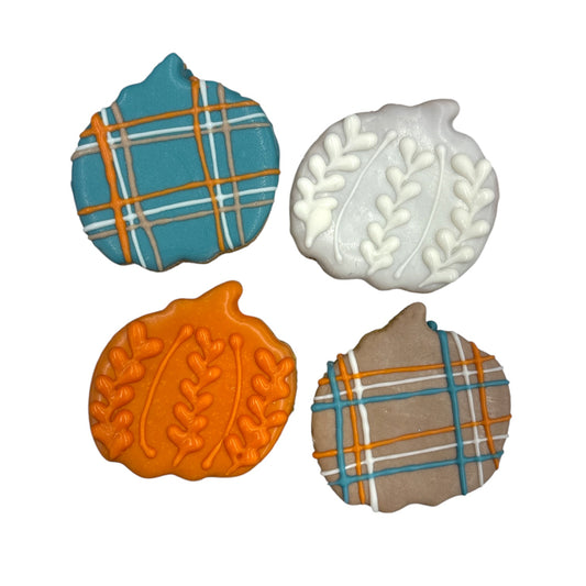 Fall Seasonal- Patchwork Pumpkins- Tray of 16