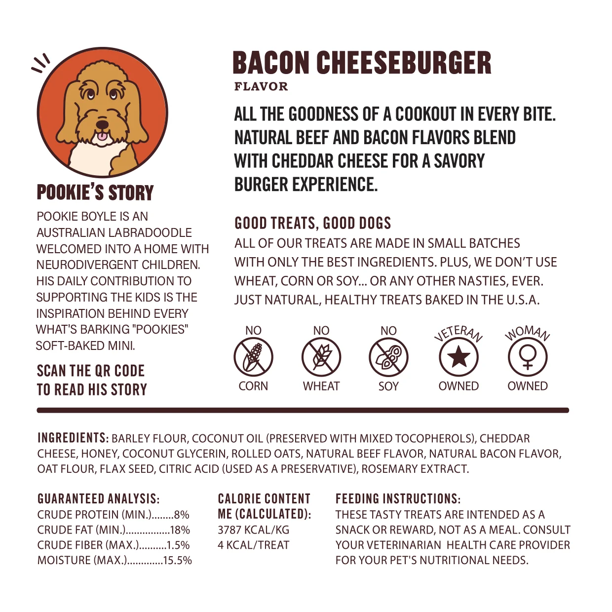 Pookies Bacon Cheeseburger Soft-Baked Minis- 5oz