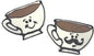 Paws Gourmet Bakery Puppachino cookies shaped like coffee cups, one with a smile, one with a mustache