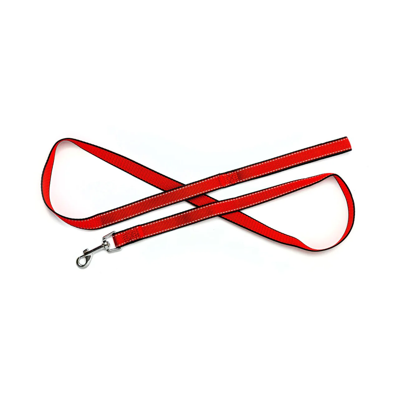Bark Appeal Reflective Poly Leash in red with a silver clasp