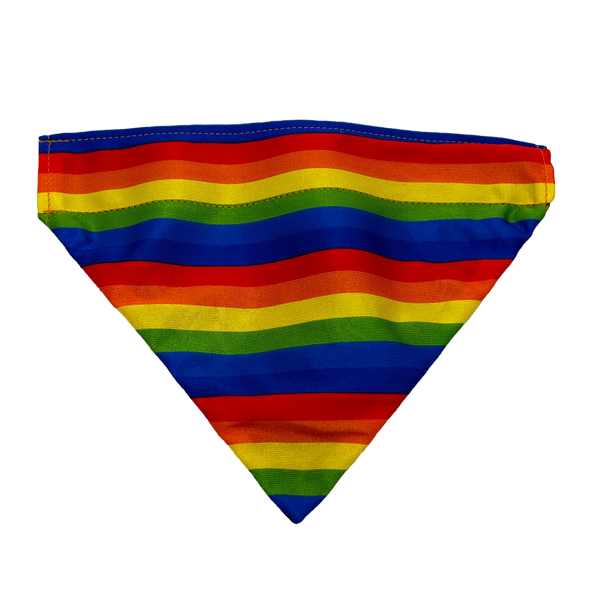 American Dog Rainbow/Pride Collection bandana with horizontal stripes in red, orange, yellow, green, blue, and purple