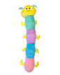 Thoozy Multi-Squeaker Caterpillar Plush Dog Toy 21" in yellow, green, purple, blue, and pink