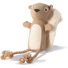Brown squirrel dog toy with rope legs