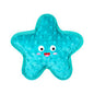 Blue starfish dog toy with a smiling face