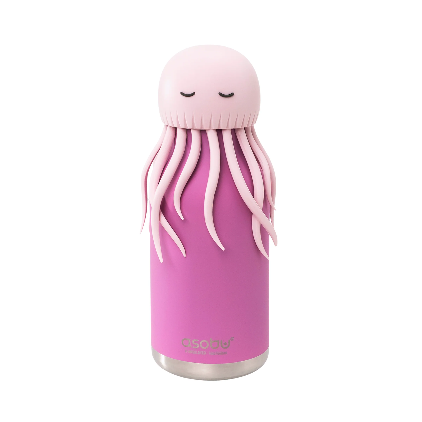 Pink Asobu Kids Bottle with a light pink jellyfish top and tentacles