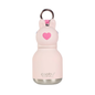 Pink Asobu mini bunny bottle with a heart on the front and a silver keyring on top