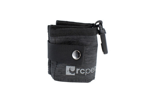 RC Pet Products black treat pouch with a silver snap and a black plastic clip