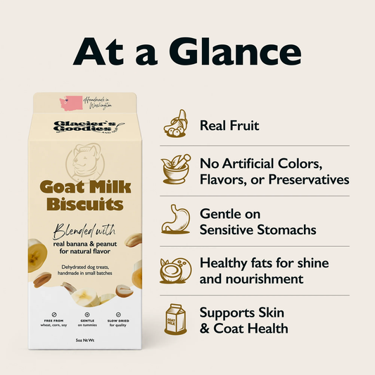 Goat Milk Dog Biscuits — Peanut & Banana- 5oz