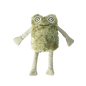 Fringe Studio I Jump Around 3D Earth Friendly Dog Toy, a green plush frog with large eyes