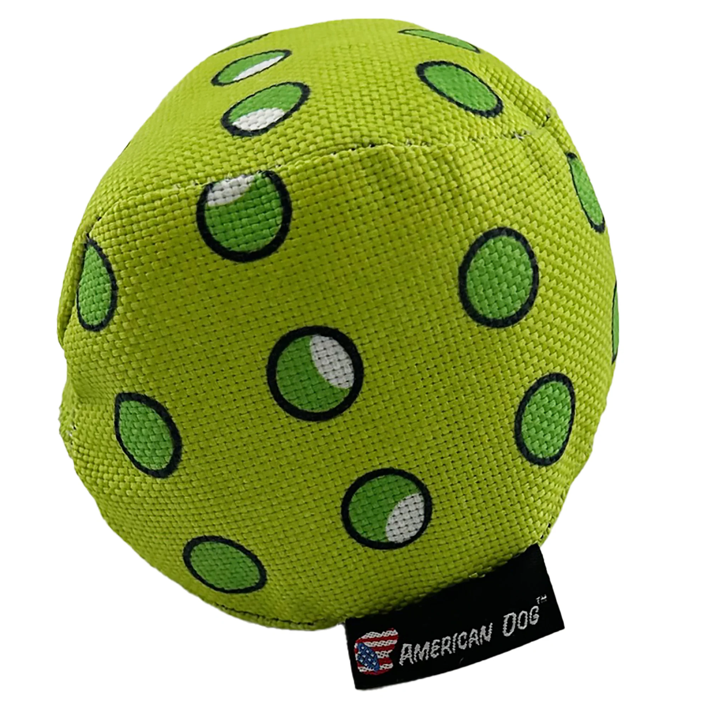 American Dog Classic Toys green polka dot ball with black tag