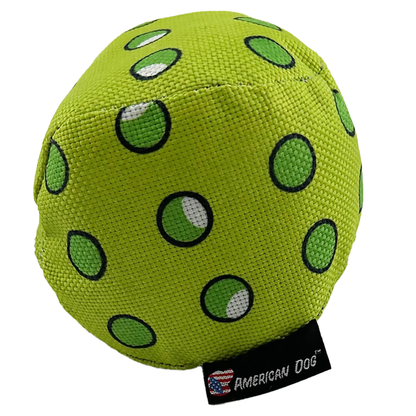 American Dog Classic Toys green polka dot ball with black tag