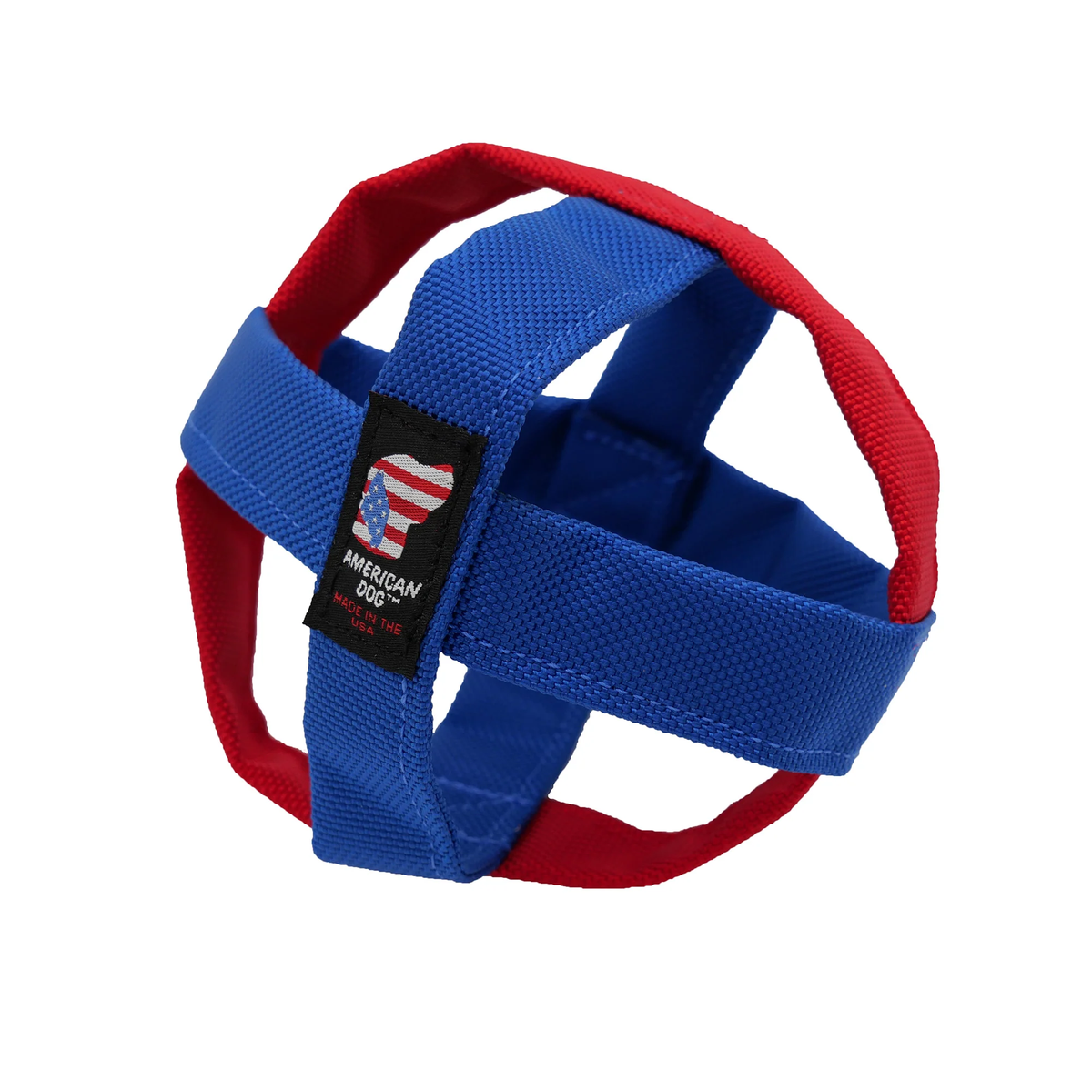 American Dog Armor Toys in red and blue webbing