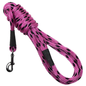 Mendota Pet Long Snap Leash, 15 feet, in pink and black