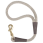 Mendota Pet Snap Traffic Leash handle in beige with a brass snap hook