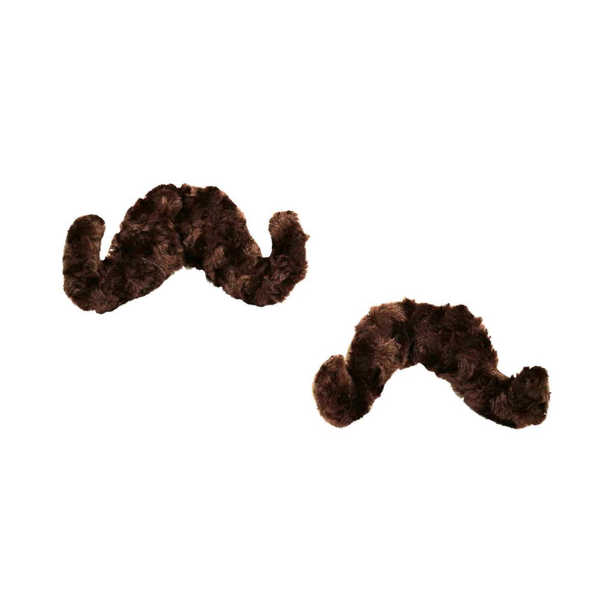 American Dog Hybrid Toys- Nylon and Fleece, two brown plush mustache toys