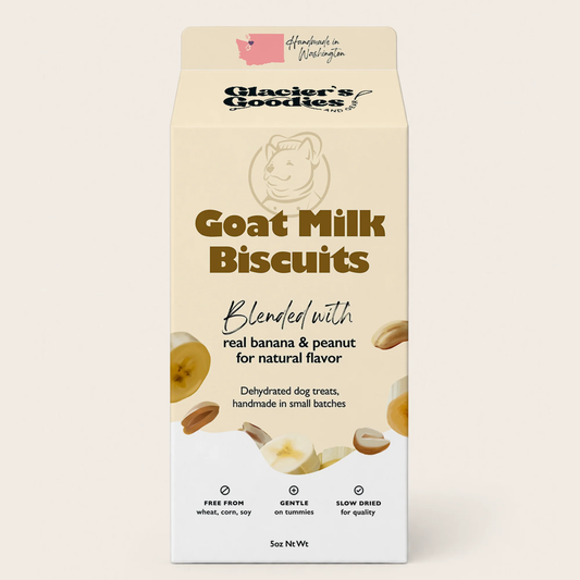 Goat Milk Dog Biscuits — Peanut & Banana- 5oz