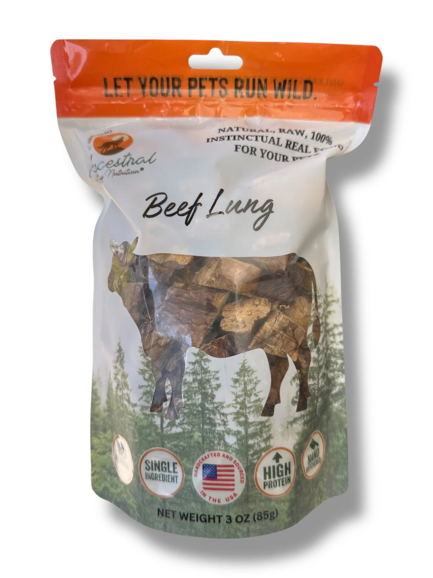 Dehydrated Beef Lung Sticks 3oz Bagged