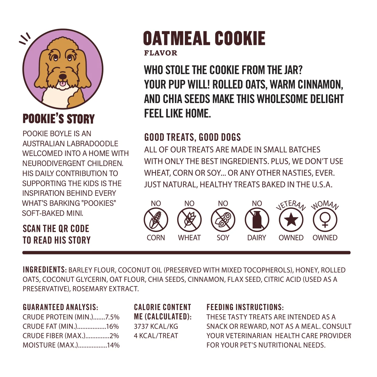Pookies Oatmeal Cookie Soft-Baked Minis- 5oz