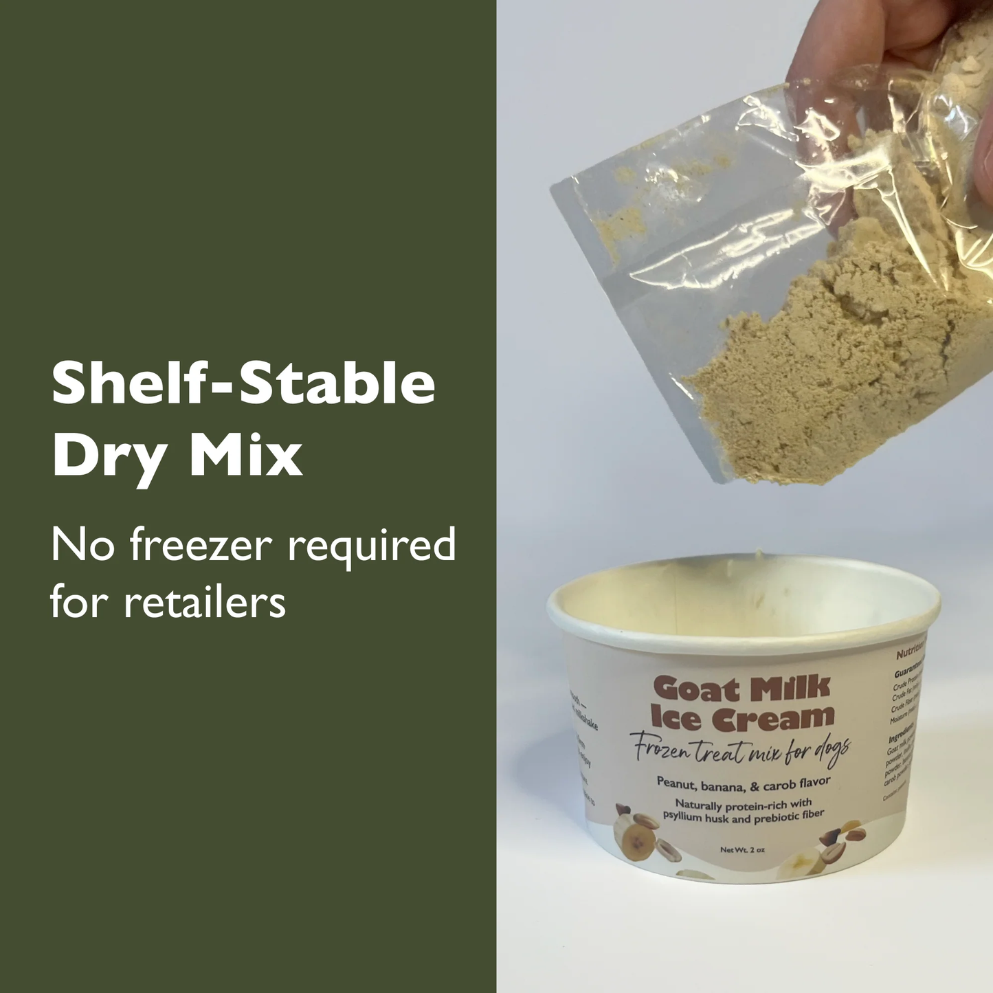 Goat Milk Ice Cream — Peanut, Banana, & Carob- 2oz