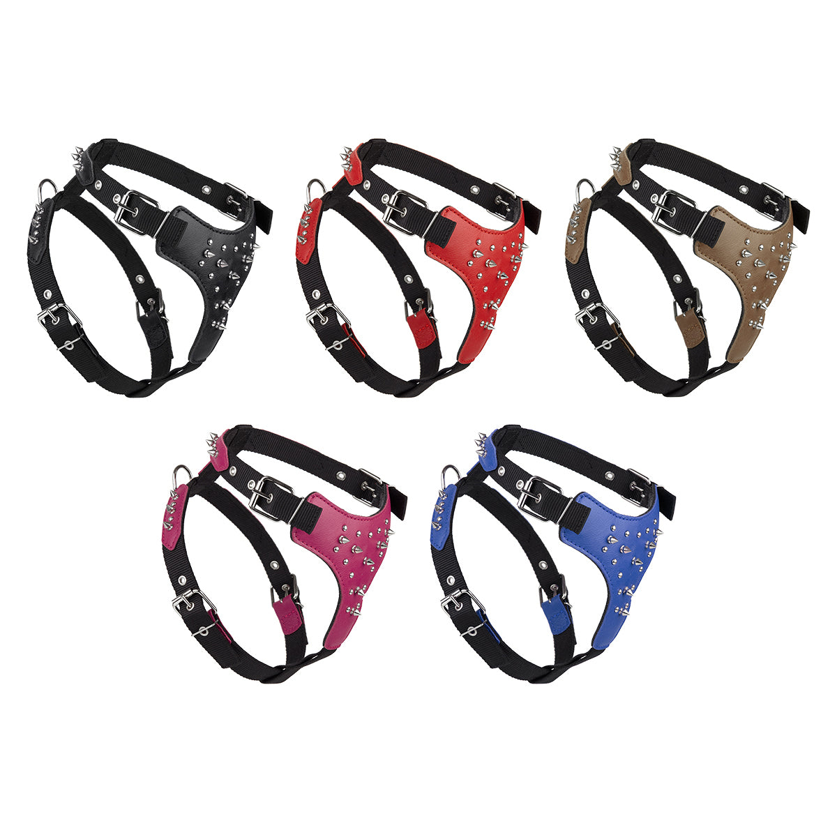 Leather + Nylon Spike Harness
