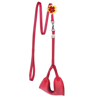 Mesh Step-In Nylon Dog Harness + Optional Flower Dog Leash