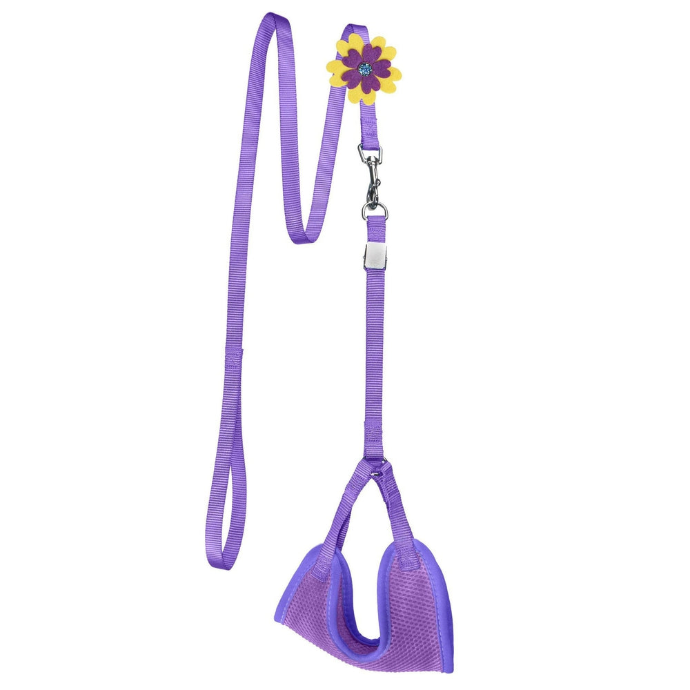 Mesh Step-In Nylon Dog Harness + Optional Flower Dog Leash