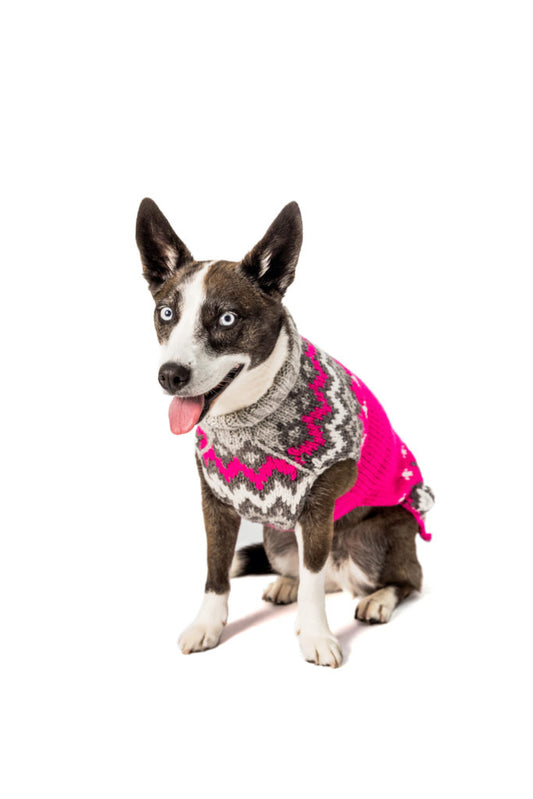 Fairisle Hot Pink Ski Sweater